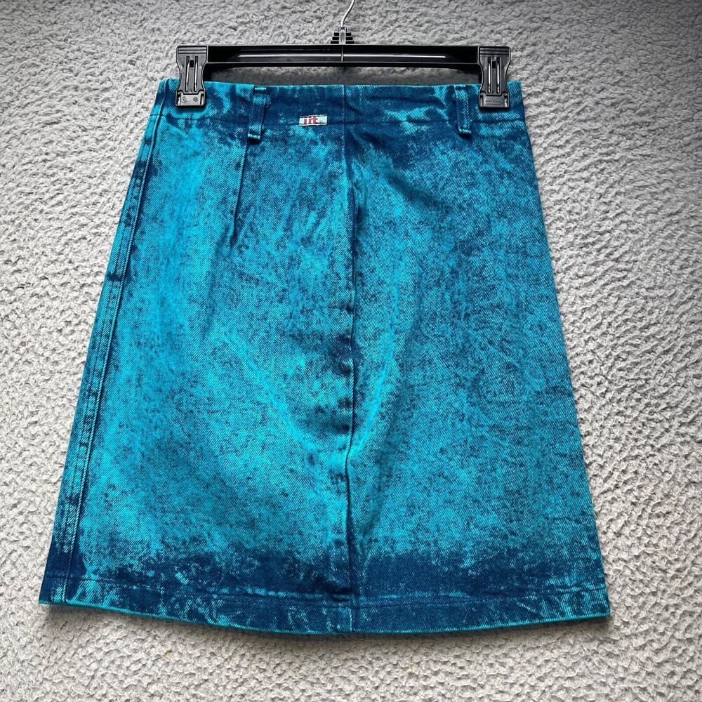 iIT Jeans Skirt Teens Size 7 Blue Acid Wash Mini A Line
